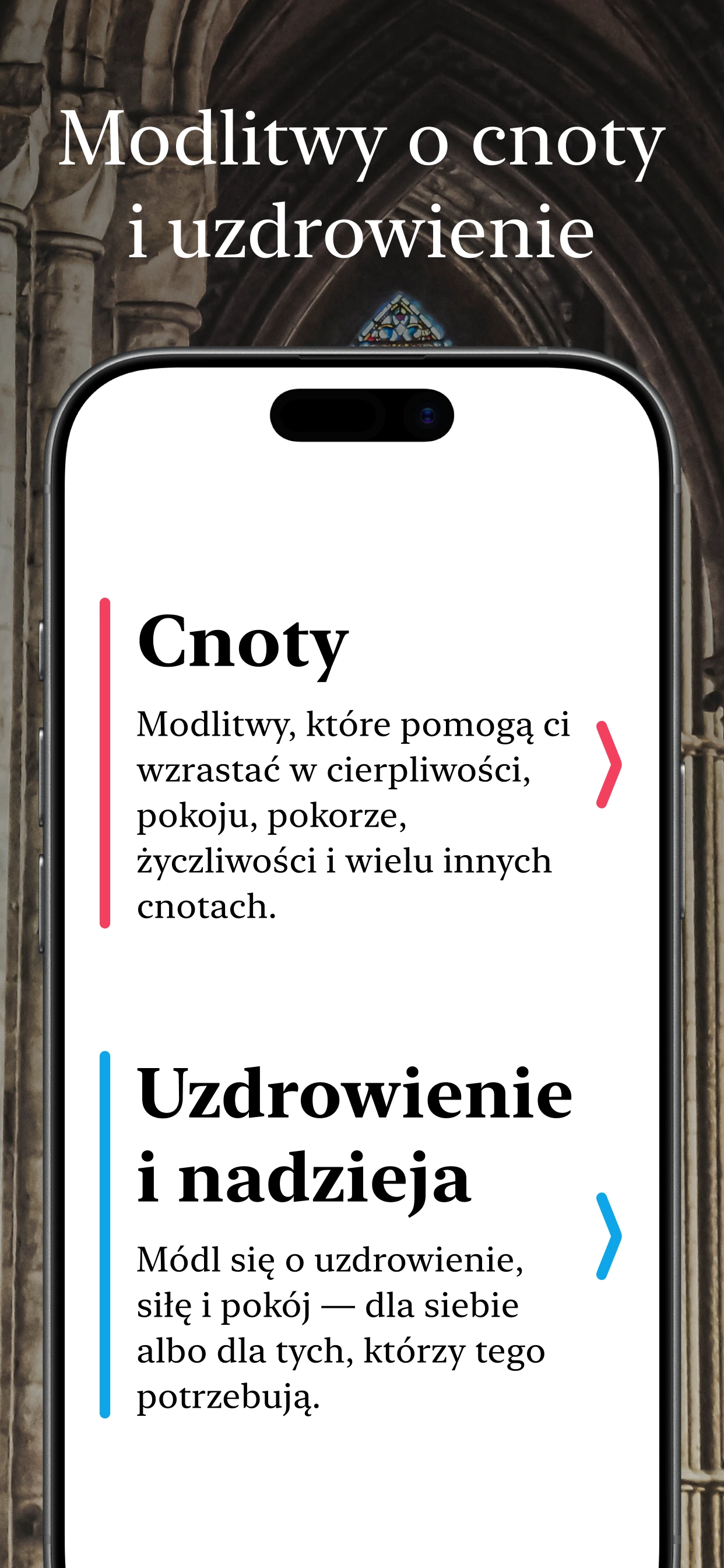 Podgląd katolickiej aplikacji Corvia - ekran główny modlitwy i lista nowenn